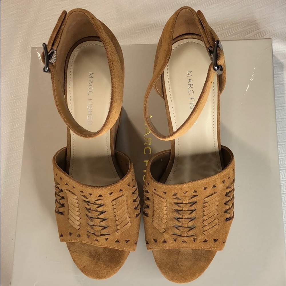 Marc Fisher Suede Ankle Strap Wedges - Hillana - Picture 2 of 7